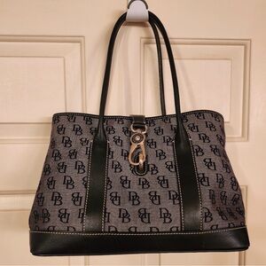 Dooney & Bourke Black and Gray Monogram Tote